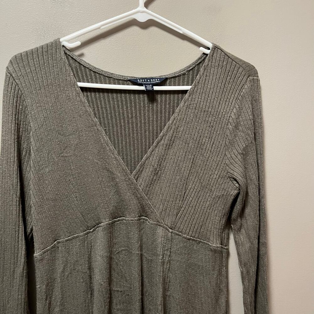 American Eagle Long Sleeved A-Line Dress Green Size Large - Picture 2 of 5